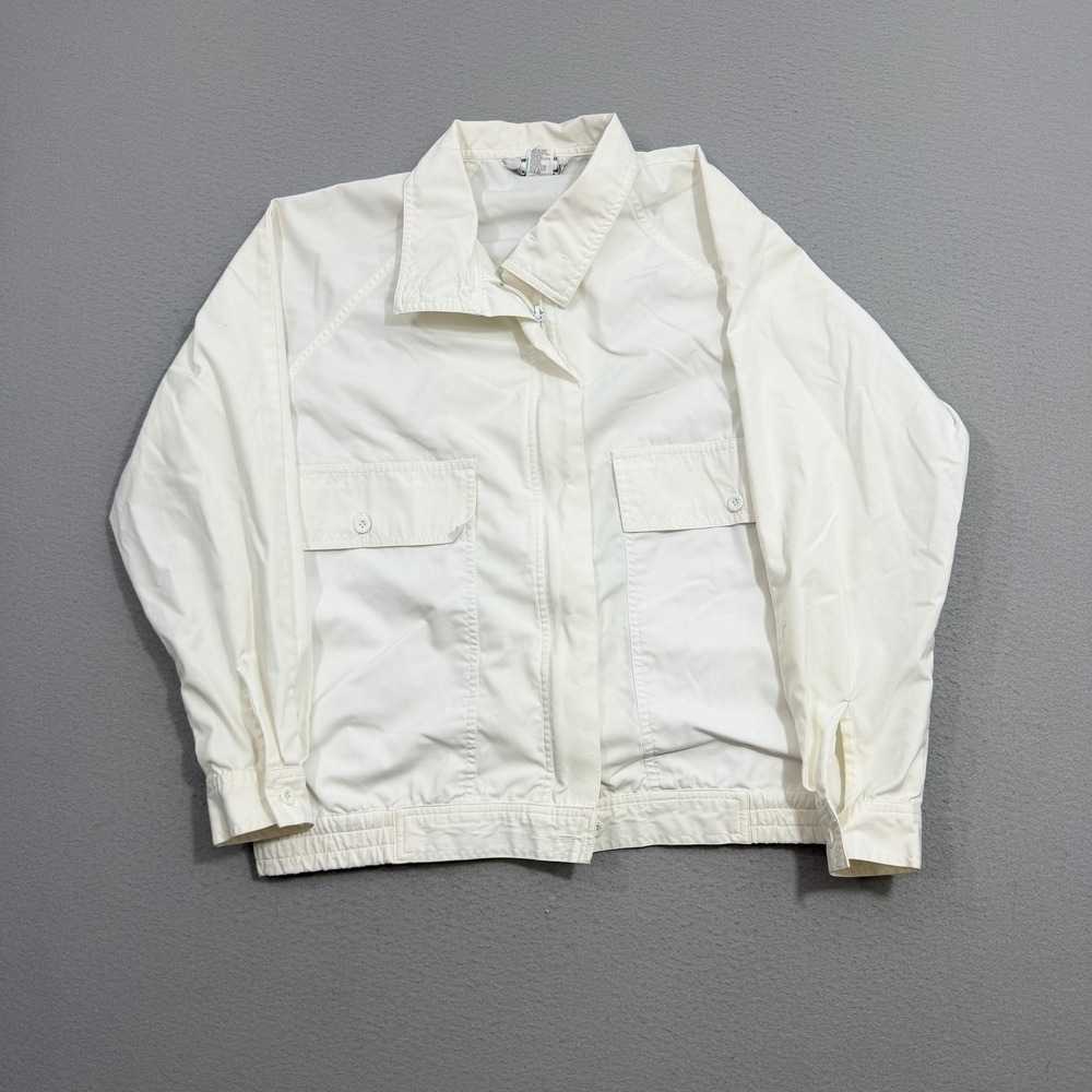 Vintage Limited Collection Jacket Men's Medium White Bomber Ricky Full Zip 80s